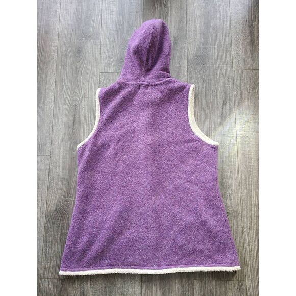 L.L. Bean Lambswool Purple Hooded Knit Vest Woman's XL - regular - Picture 6 of 7